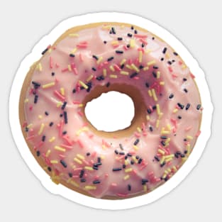 Isolated Pastel Pink Donut Sticker